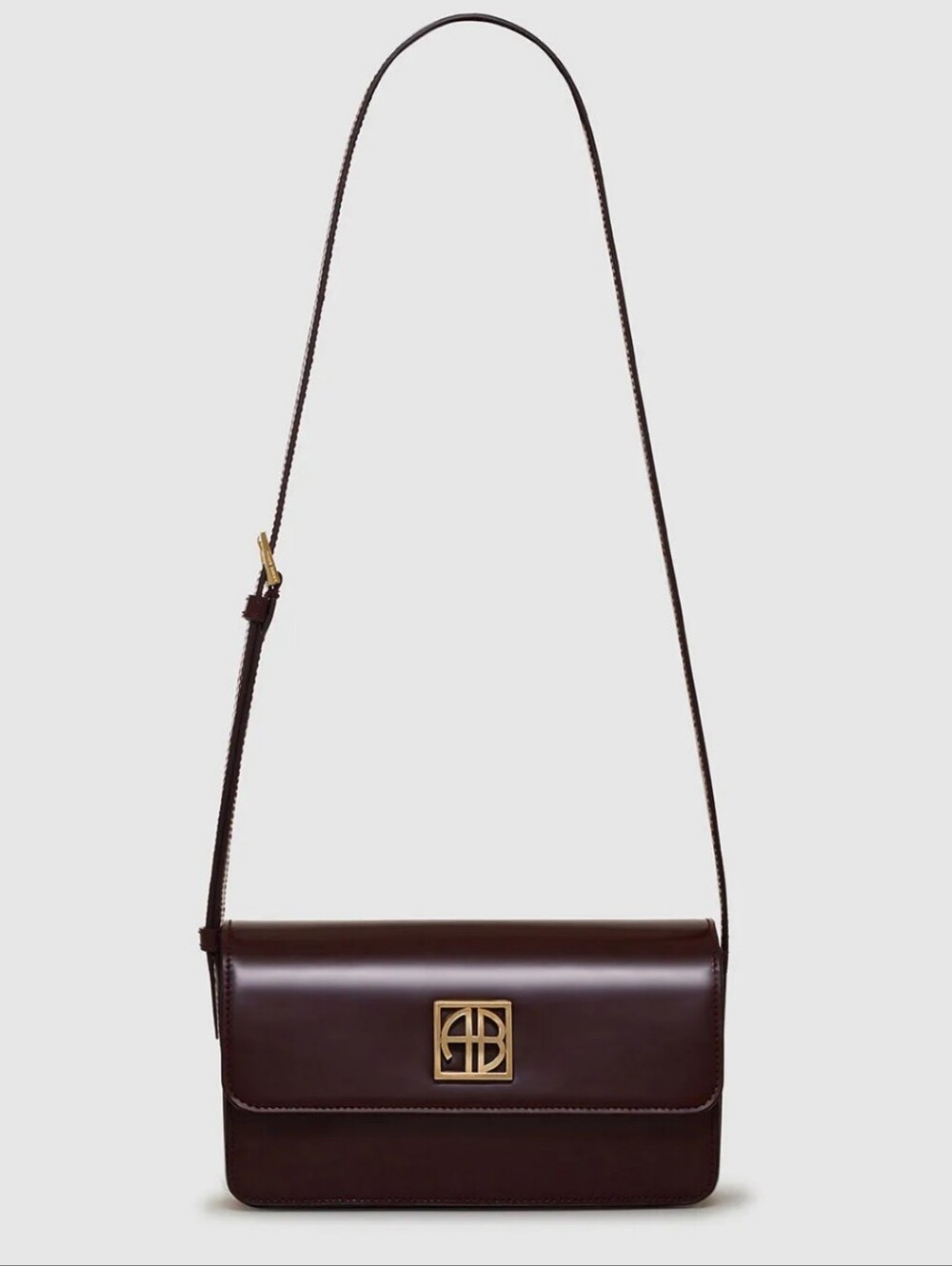 Anine Bing Classic Deep Burgundy Leather Crossbody Shoulder Bag